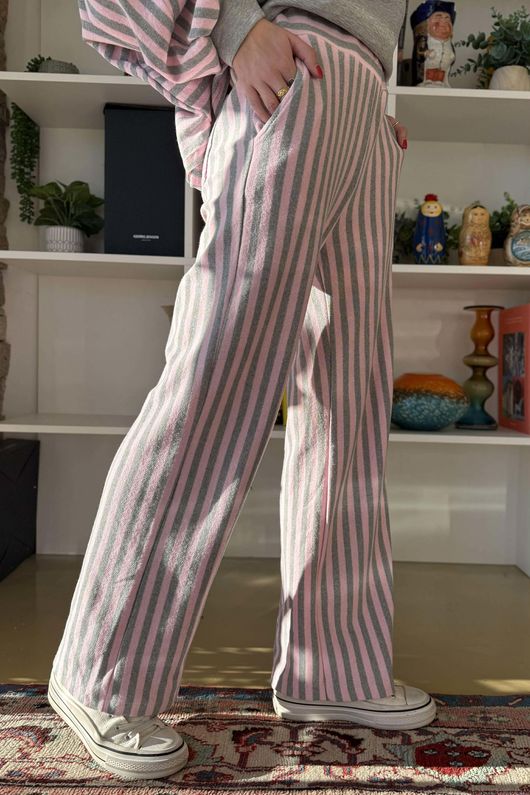 Shoreditch Stripe Lounge Flare Trouser Sweetpea & Grey 
